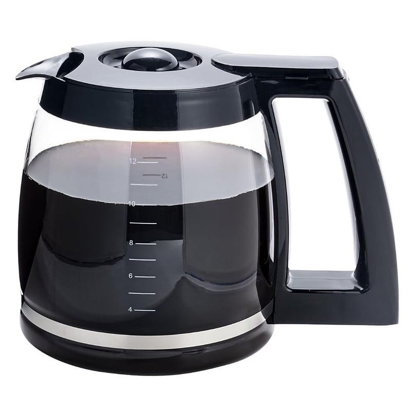 12 Cup Glass Coffee Carafe - Black Replacement Carafe for Coffee Makers - Image 1