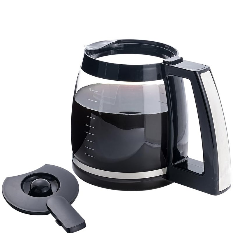 12 Cup Glass Coffee Carafe - Black Replacement Carafe for Coffee Makers - Image 2