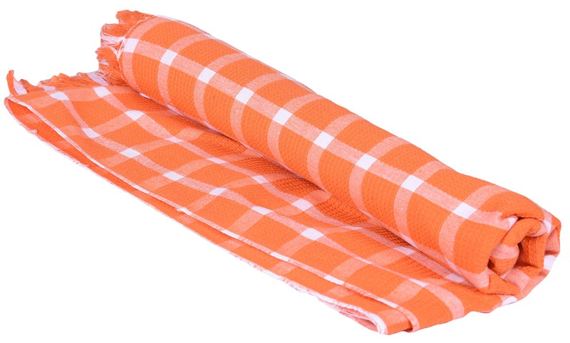 JISB South Indian Soft Cotton Checks Bath Towels (Standard, Multicolour , Pack of 6) - Image 3