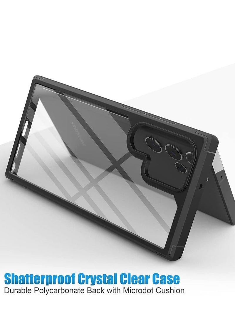 Designed for Samsung S23 Ultra Case Clear Translucent Hard Back with Soft Bumper Edge Slim Protective Thin Phone Cover Compatible for Samsung Galaxy S23 Ultra 5G Case Black - Image 3