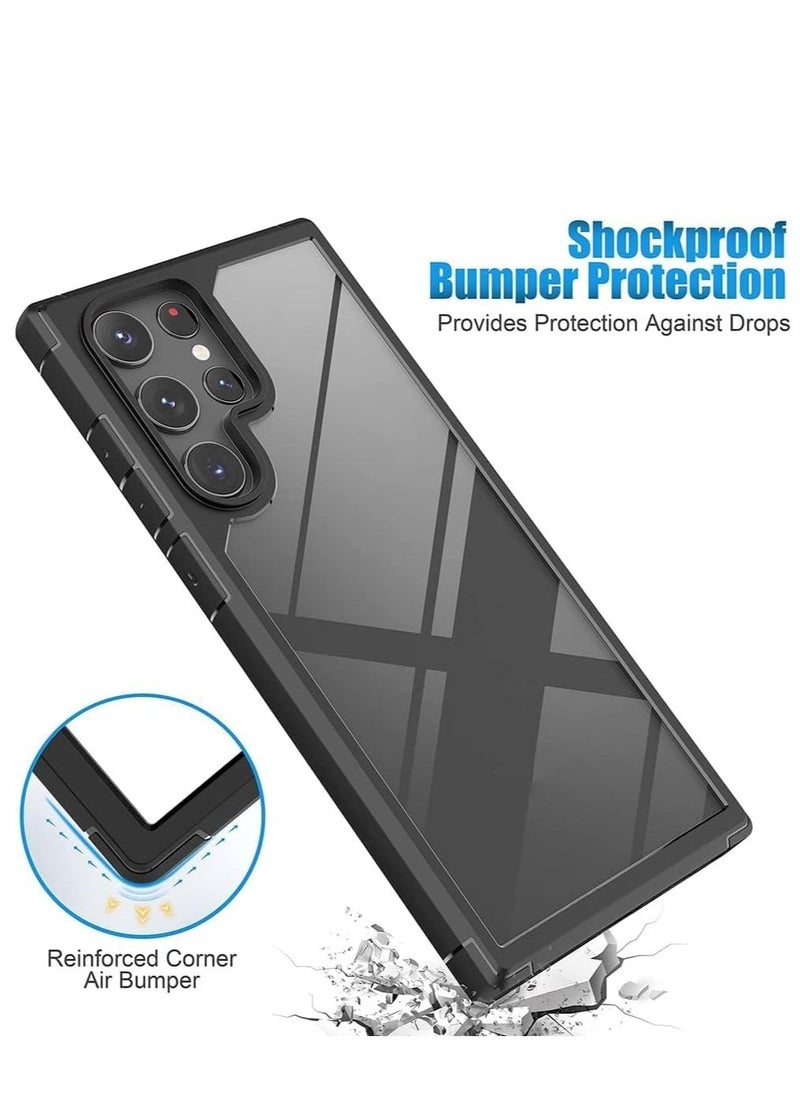 Designed for Samsung S23 Ultra Case Clear Translucent Hard Back with Soft Bumper Edge Slim Protective Thin Phone Cover Compatible for Samsung Galaxy S23 Ultra 5G Case Black - Image 4