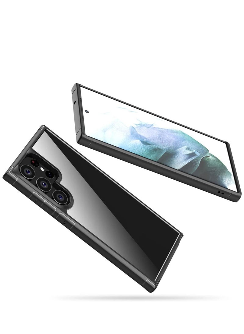 Designed for Samsung S23 Ultra Case Clear Translucent Hard Back with Soft Bumper Edge Slim Protective Thin Phone Cover Compatible for Samsung Galaxy S23 Ultra 5G Case Black - Image 5