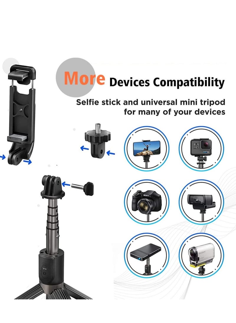 Raxoom - Selfie Stick, 3 in 1 Extendable Selfie Stick Tripod with Detachable Bluetooth Wireless Remote Phone Holder for iPhone 12/Xs/iPhone 8/iPhone 11/11pro, Galaxy S10/S9 Plus/S8/Note8, LG (L02, Black) - Image 1