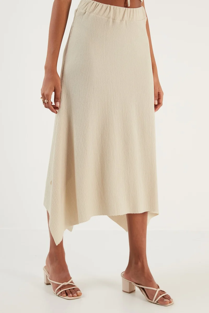 ليلا Asymmetrical Slim Cut Knitted Skirt Women's Skirt 5865017