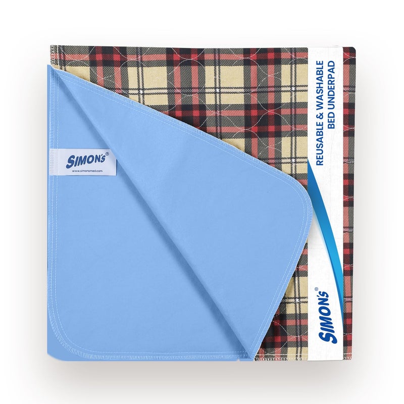 Simon's Simon’s Adult Reusable Stain-Mask Bed Underpad for Elderly, Heavy Absorbency Large Size 34 X 36 inches | Leak Proof 4 Layer Design Protects Surfaces for Incontinence Patients – Brown | Pack of 2 - Image 1