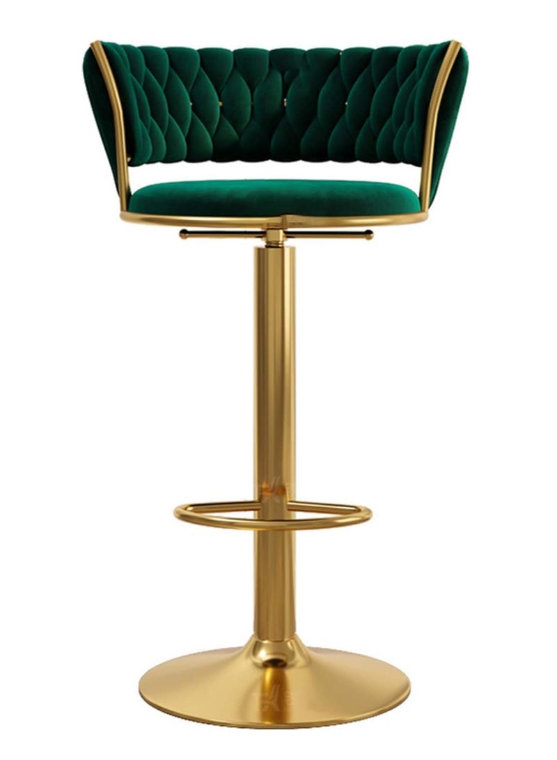DubaiGallery Luxury bar Stool,Modern Round Adjustable Reception Chair, Gold Velvet Bar Chair, Kitchen high Dining Chair , Height Adjustable and 360° Swivel. Suitable for bar, Home, offce, Cafe - Image 1