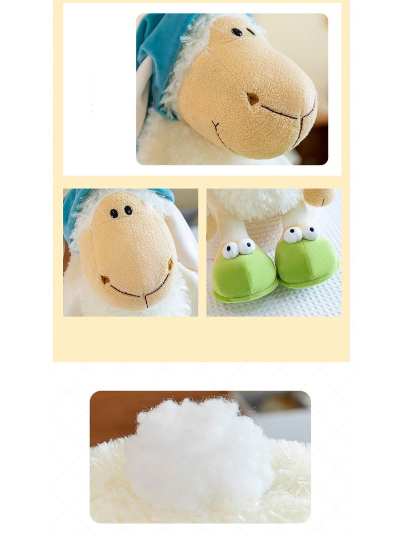 35 CM Cute Sheep With Hat Plush Toy Soft Stuffed Cartoon Animals Doll For Girls And Boys All Ages Gift - Image 4