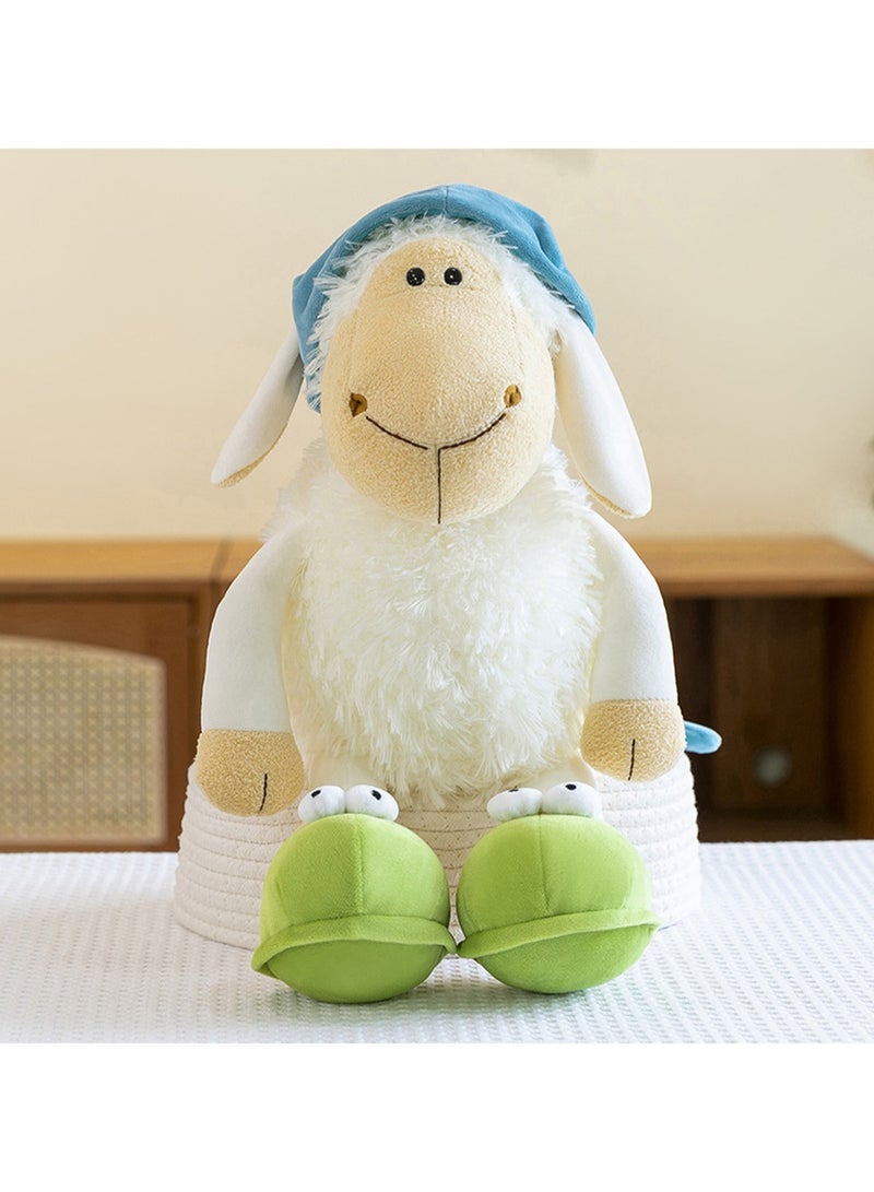 35 CM Cute Sheep With Hat Plush Toy Soft Stuffed Cartoon Animals Doll For Girls And Boys All Ages Gift - Image 3