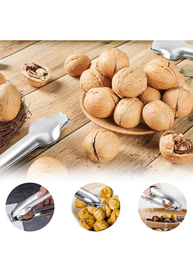 GUDOO مشبك كستناء وفتّاحة مكسرات (ستانلس ستيل 304)، قاطع كستناء ومكسر جوز 2 في 1 عالي التحمل، أداة مطبخ متعددة الاستخدام للمكسرات والفواكه المجففة. - Image 3