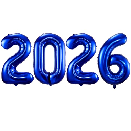 BBPOOL 2026 Navy Blue Balloons 40 Large Navy Blue 2026 Balloons Helium Mylar Foil Balloons for 2026 New Year Christmas Graduation Party Decoration - Image 1