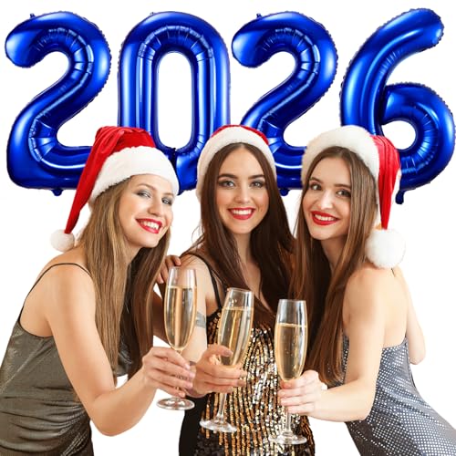 BBPOOL 2026 Navy Blue Balloons 40 Large Navy Blue 2026 Balloons Helium Mylar Foil Balloons for 2026 New Year Christmas Graduation Party Decoration - Image 5