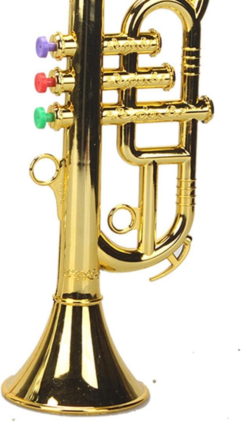 klarakoMusical Mini Colored Keys Simulation Trumpet Instrument for Kids Boys Girls klarako3 Tones Gold