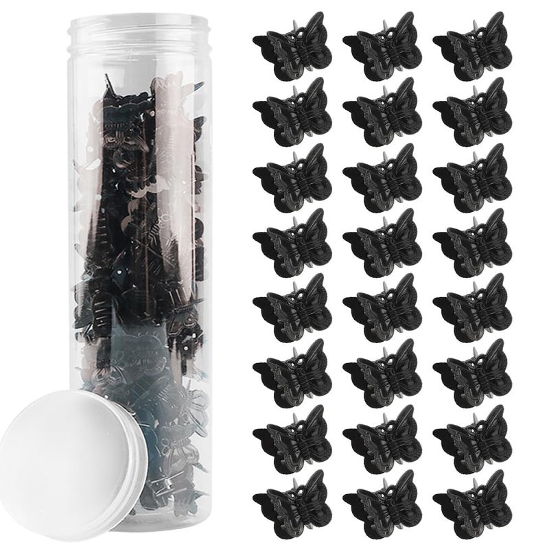 Ahoney 60PCS Mini Black Butterfly Hair Clips for Hair with Box 90s Y2k Hair Accessories for Girls Women - Image 1
