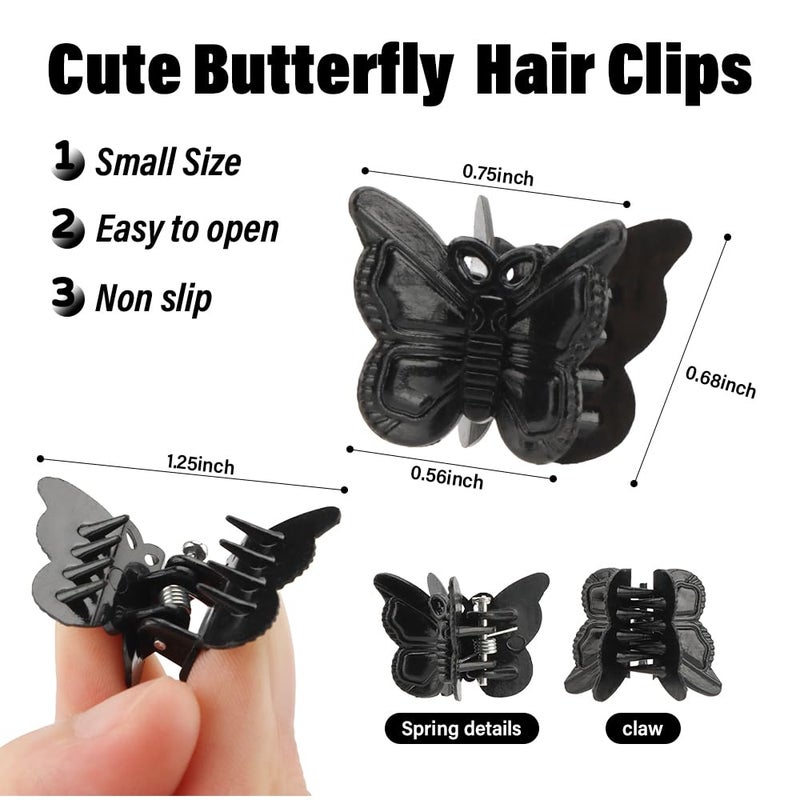 Ahoney 60PCS Mini Black Butterfly Hair Clips for Hair with Box 90s Y2k Hair Accessories for Girls Women - Image 4
