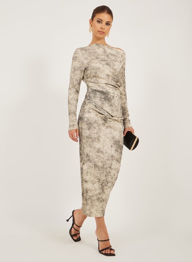 Styli Marble Print Dress  - Image 1