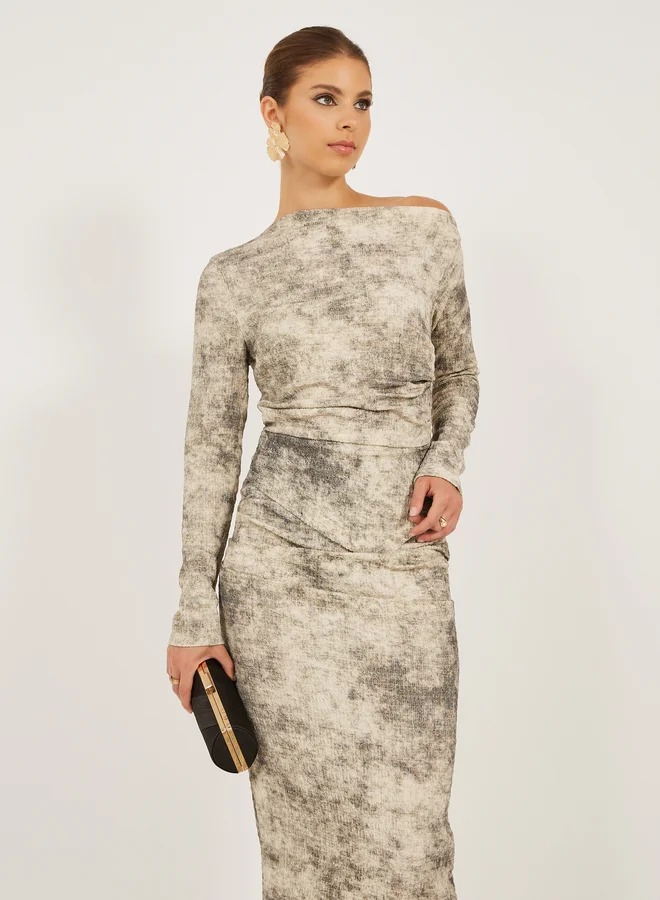 Styli Marble Print Dress