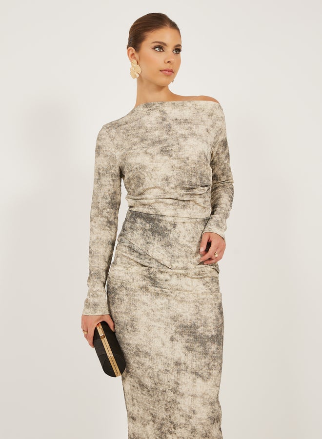 Styli Marble Print Dress  - Image 3