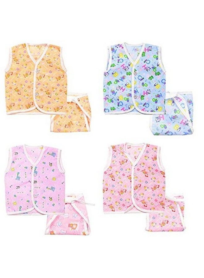 FARETO New Born Baby Gift Pack Jhabla With Diaper (Multicolor Pack Of 8) - Image 2