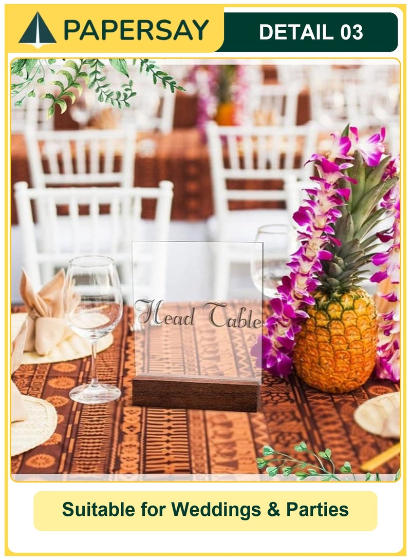 PAPERSAY 10-Pack Wooden Seat Card Holders, Black Wooden Table Number Holder, Name Seat Card Holder, Event Party Tabletop Sign Holder, Wedding and Birthday Photo, Picture and Postcard Holder (Brown, 2.5*6*1.4cm) - Image 5