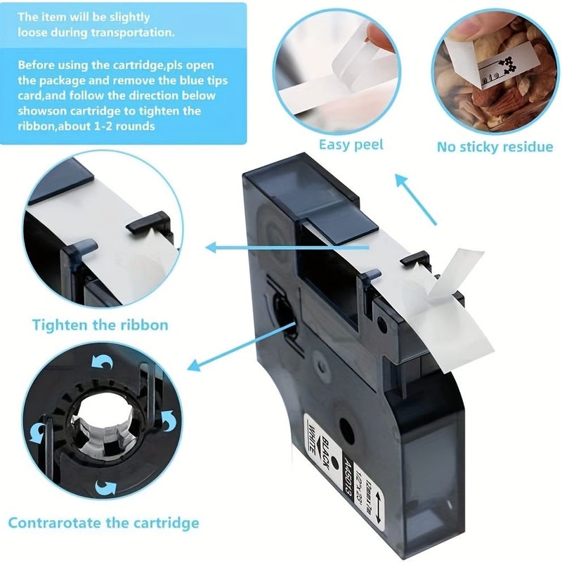 10 Pack 45013 Label Maker Tape Refills Compatible With 45013s 12mm Black On White A45013 1 2in X 23ft For Label Manager 160 280 210D 360D 420P 220P 260P 450DUO - Image 3