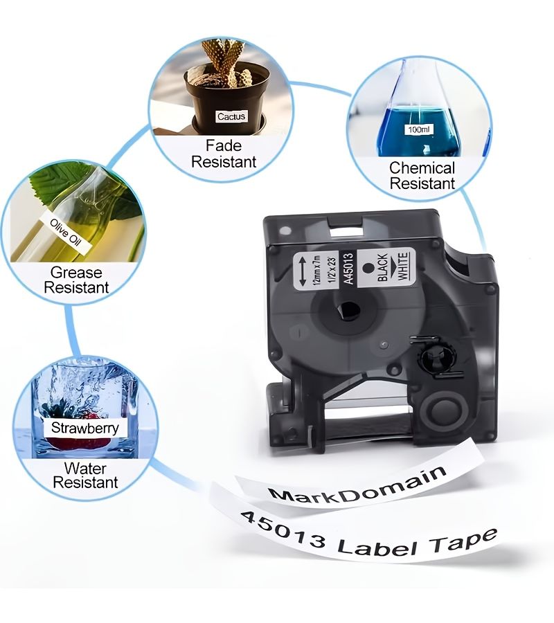 10 Pack 45013 Label Maker Tape Refills Compatible With 45013s 12mm Black On White A45013 1 2in X 23ft For Label Manager 160 280 210D 360D 420P 220P 260P 450DUO - Image 5