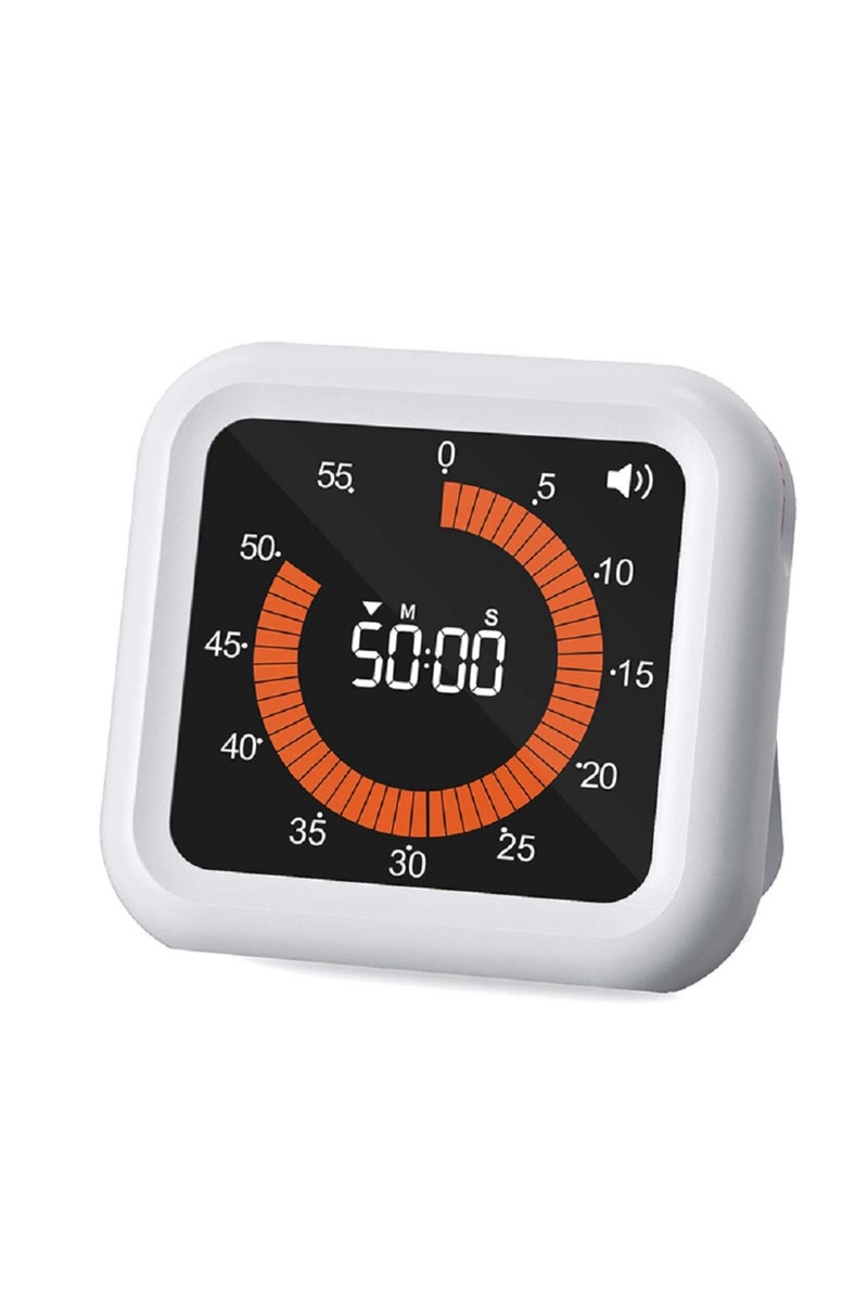 erorex WHITE Fashion Visual Timer Rechargeable Kitchen Timer Manual Countdown Mechanical Cooking Timer Cook