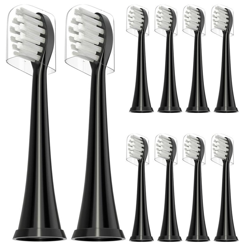 Othanary Replacement Toothbrush Heads Compatible with TAO Clean Electric Toothbrush Heads W Shape Design Planted with Nylon Bristle Black - Image 3