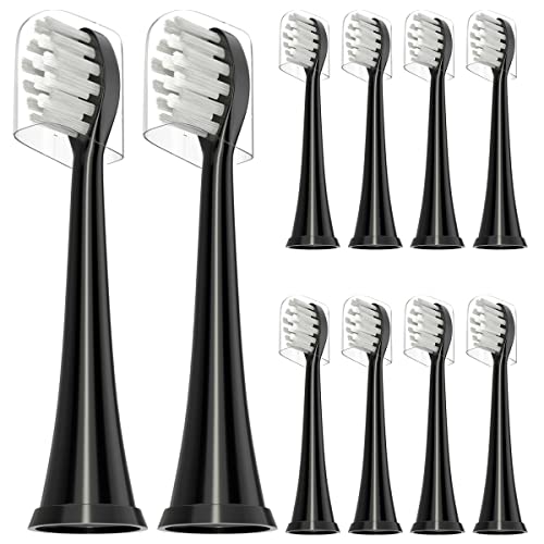 Othanary Replacement Toothbrush Heads Compatible with TAO Clean Electric Toothbrush Heads W Shape Design Planted with Nylon Bristle Black - Image 2
