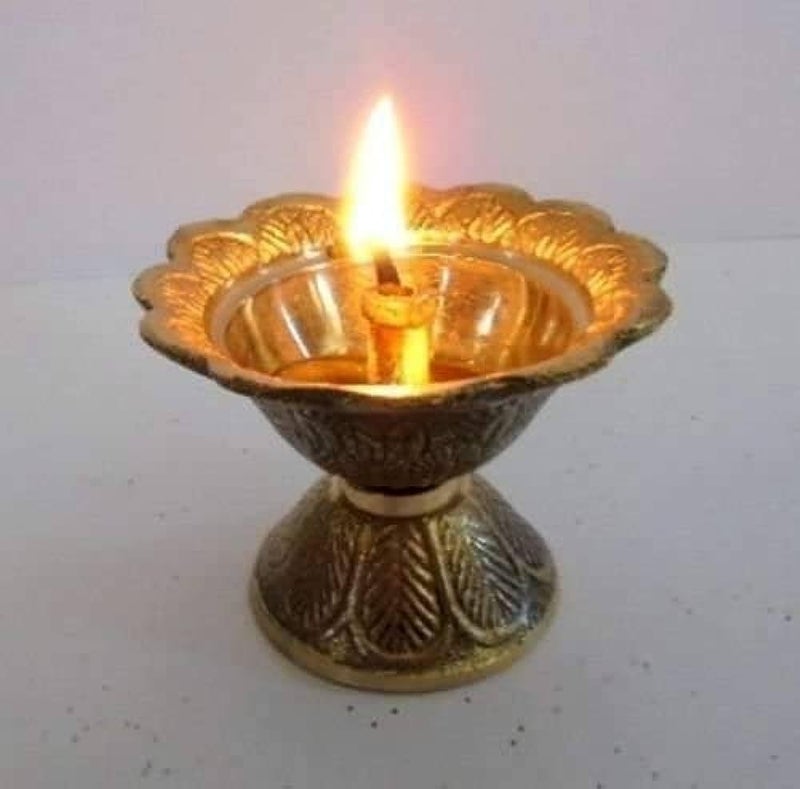 Ajay's Shoppe Ajays Shoppe Brass Jyoti Deepak Diwali Devdas Jyoti Diya Oil Lamp for Puja Home Decor Deepak for mandir Brass Diya Extra Deep Small  - Image 3