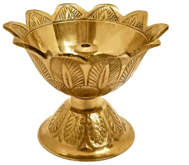 Ajay's Shoppe Ajays Shoppe Brass Jyoti Deepak Diwali Devdas Jyoti Diya Oil Lamp for Puja Home Decor Deepak for mandir Brass Diya Extra Deep Small  - Image 1