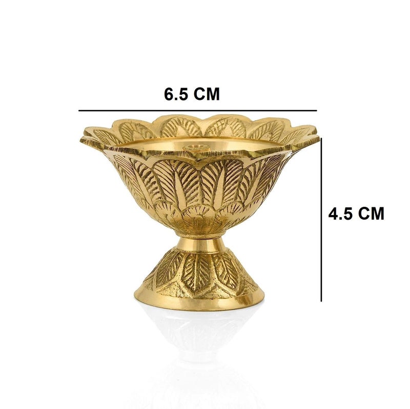 Ajay's Shoppe Ajays Shoppe Brass Jyoti Deepak Diwali Devdas Jyoti Diya Oil Lamp for Puja Home Decor Deepak for mandir Brass Diya Extra Deep Small  - Image 5