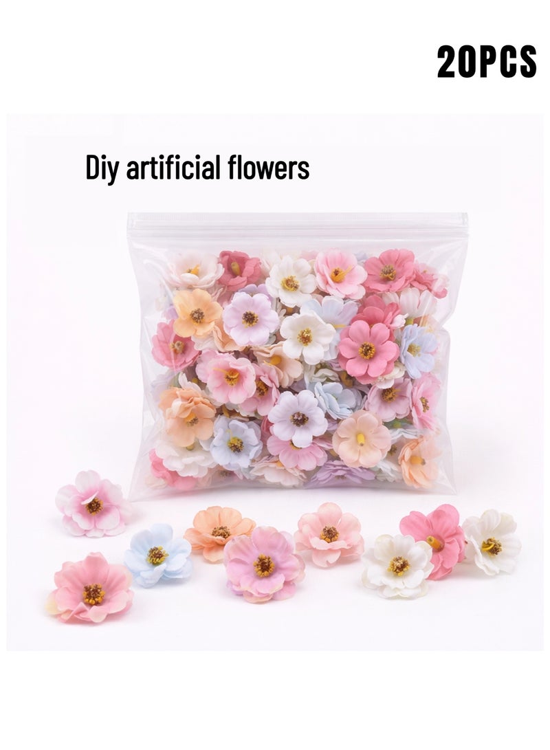 DIY Artificial Flowers 20pcs – Multi-Colored Silk Daisy Flowers for Crafts, Wedding Decoration, Resin Art & Home Decor - Image 1