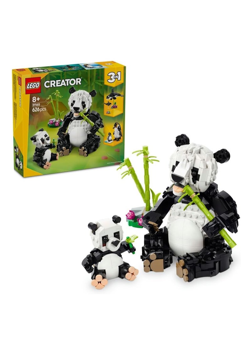 LEGO - LEGO Wild Animals Panda Family - Transforms Into Penguin Figure Or Orca Whale - Building Set Toy 31165 - Image 1