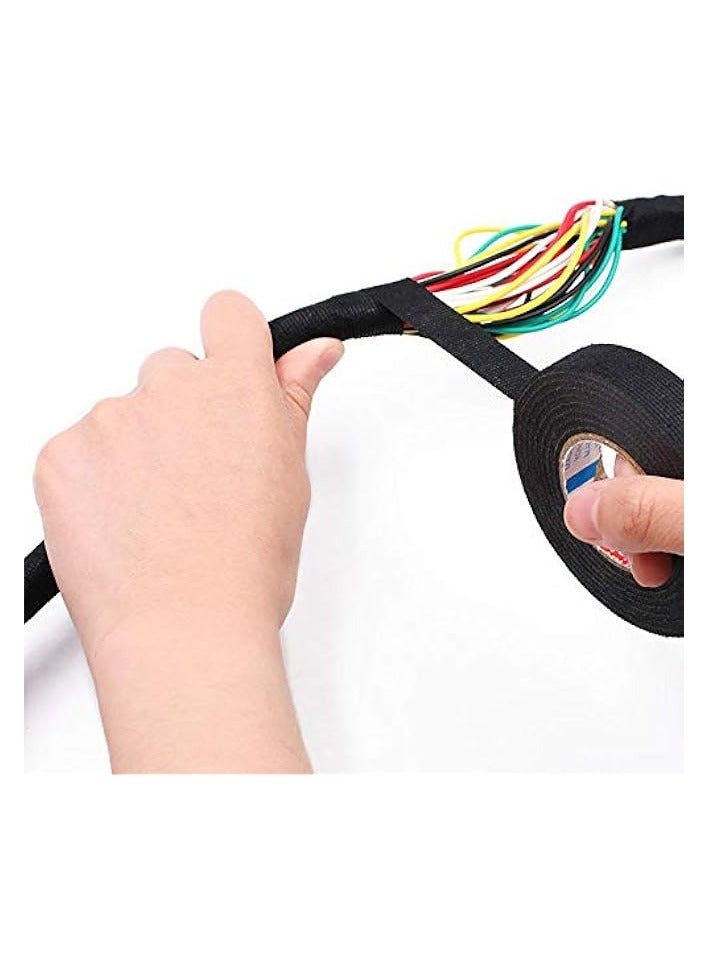 erorex 3 PCS Harness Wiring Friction Tape, Black Adhesive Fabric -Harnessing Noise - Suitable for Heat Proof Engine Compartment- fo  - Image 3