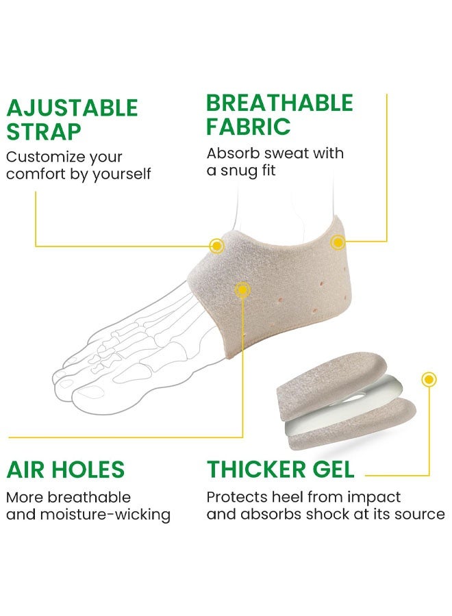 واقيات كعب القدم لعلاج التهاب اللفافة الأخمصية - واقيات كعب القدم لعلاج نتوءات الكعب، والتهاب وتر أخيل، وتشققات الكعب، ومنتجات لتخفيف آلام الكعب - وسادات جل للكعب - Image 5