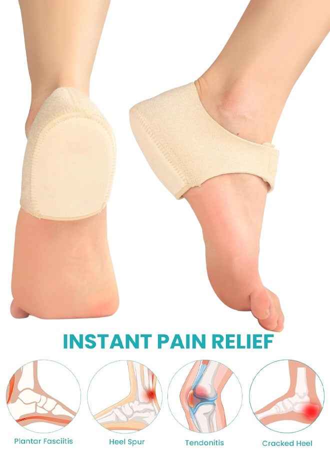 Plantar Fasciitis Heel Cup Protectors - Heel Cups For Heel Spur, Achilles Tendinitis, Cracked Heels, Heel Pain Relief Products - Gel Heel Cushion Pads - Image 1