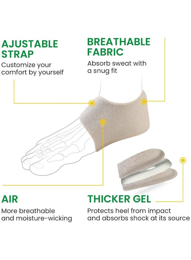 Plantar Fasciitis Heel Cup Protectors - Heel Cups For Heel Spur, Achilles Tendinitis, Cracked Heels, Heel Pain Relief Products - Gel Heel Cushion Pads - Image 5