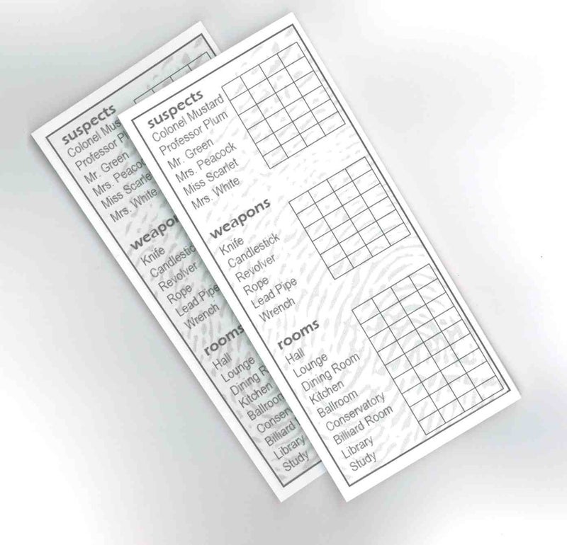 Clue 2 Classic Replacement Card Notepad Sheets - Image 1