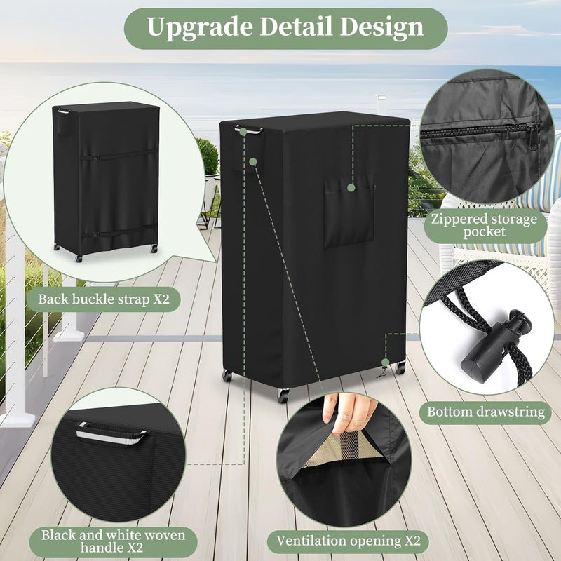 STARTWO Evaporative Cooler Cover for Hessaire MC37M/MC37V 3100CFM,Outdoor Heavy Duty Waterproof Swamp Cooler Covers for AC Unit Protection,25" L x 18" W x 37" H,Black - Image 3