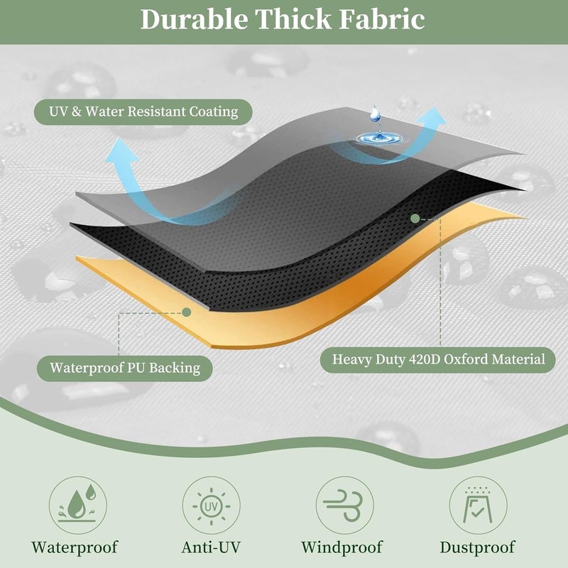STARTWO Evaporative Cooler Cover for Hessaire MC37M/MC37V 3100CFM,Outdoor Heavy Duty Waterproof Swamp Cooler Covers for AC Unit Protection,25" L x 18" W x 37" H,Black - Image 4