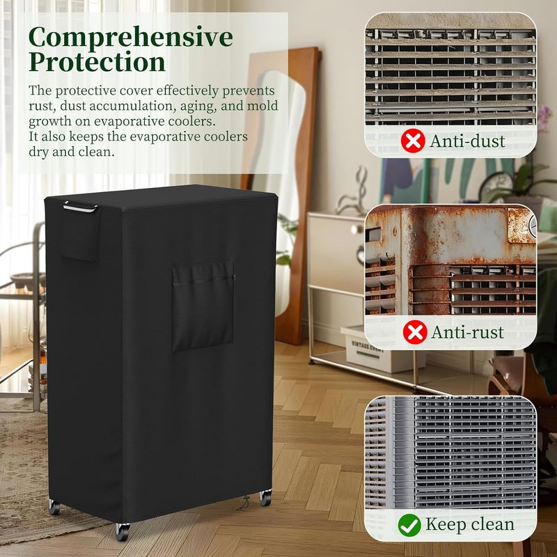 STARTWO Evaporative Cooler Cover for Hessaire MC37M/MC37V 3100CFM,Outdoor Heavy Duty Waterproof Swamp Cooler Covers for AC Unit Protection,25" L x 18" W x 37" H,Black - Image 5