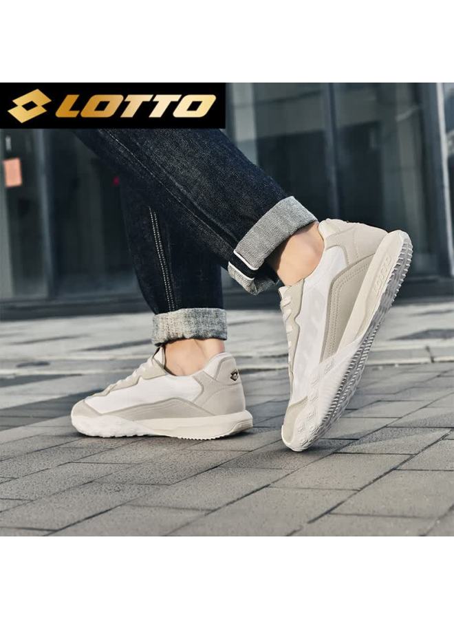 Lotto Men's Casual Shoes Autumn Sports Retro Running Shoes Sneakers Shock Absorption Training Shoes 8857 Off-white Size 39 - Image 1