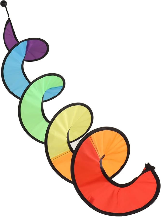 منحوتة رياح قوس قزح القابلة للطي دوامة دوارة لتزيين حديقة حفل مهرجان - Image 4
