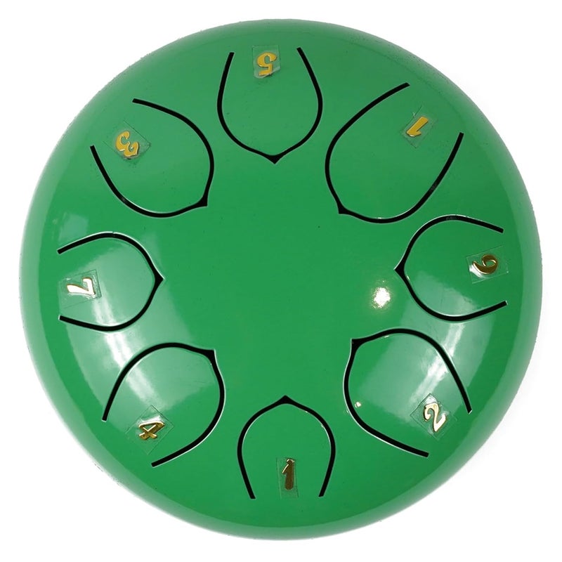 Regis 8 Notes 6 Inch Mint Green Alloy Steel Tongue Drum – Handpan Percussion Drum for Kids & Adults, Meditation, Yoga, Music Therapy – Includes Mallets, Finger Picks & Travel Bag – Mint Green - Image 2