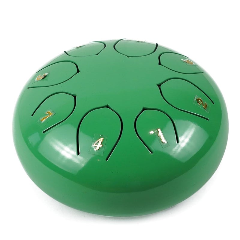 Regis 8 Notes 6 Inch Mint Green Alloy Steel Tongue Drum – Handpan Percussion Drum for Kids & Adults, Meditation, Yoga, Music Therapy – Includes Mallets, Finger Picks & Travel Bag – Mint Green - Image 3