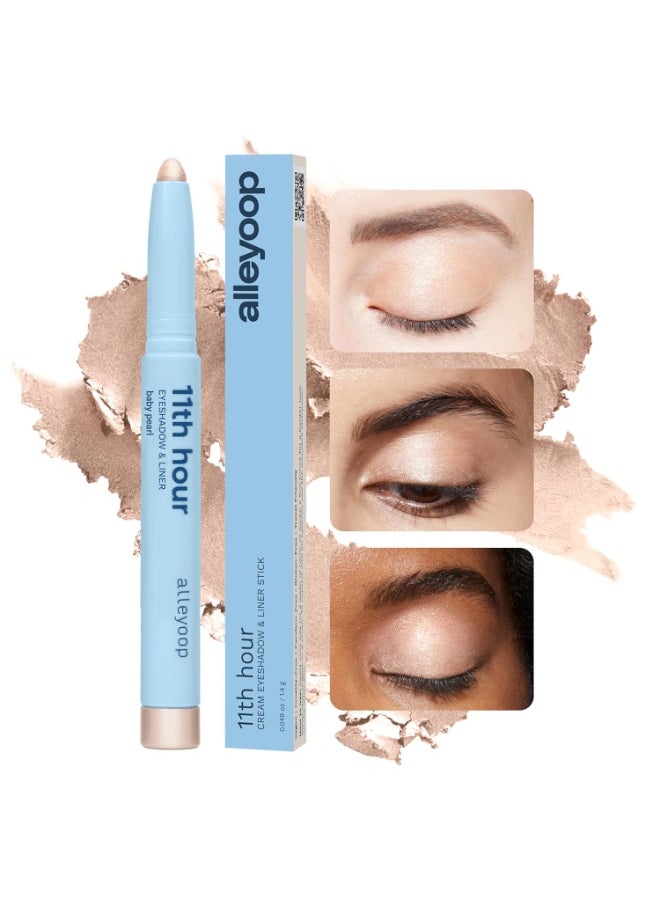 ALLEYOOP ALLEYOOP 11th Hour Waterproof Cream Eyeshadow Stick – Long-Lasting Eye Shadow Pencil & Eyeliner, Cream to Powder Stick & Highlighter – Smudge-Proof Eyeshadow Shimmer, Baby Pearl Shimmer  - Image 4