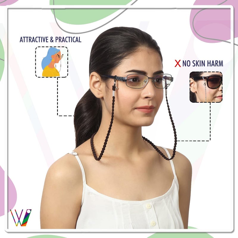 Vivid حامل نظارات نايلون للبالغين من فيجن للجنسين | سلسلة جديدة قابلة للتعديل على النظارات الشمسية | حبل احتفاظ مضاد للانزلاق لنظارات الإطار | سلاسل أقنعة النظارات - Image 4