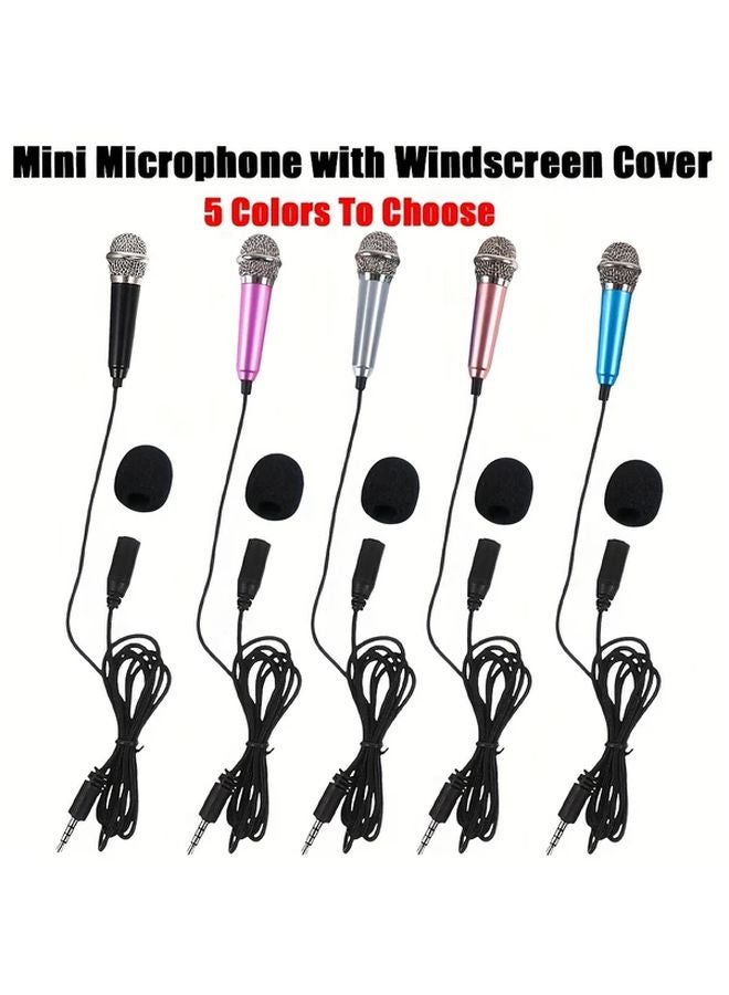 Rose Golden Mini Microphone 3.5mm Jack Portable Recording Mic for Phone Computer Karaoke Streaming - Image 2