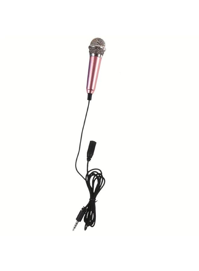 Rose Golden Mini Microphone 3.5mm Jack Portable Recording Mic for Phone Computer Karaoke Streaming - Image 1