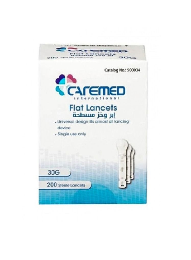 200-pieces of Sterile Flat Lancets Suitable for All Lancing Devices